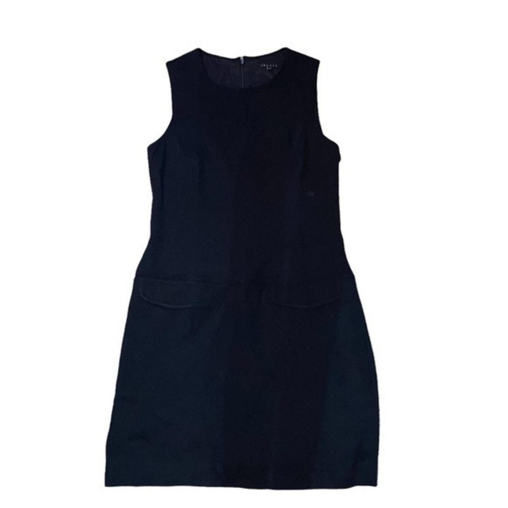 Theory black sleeveless dress virgin wool blend